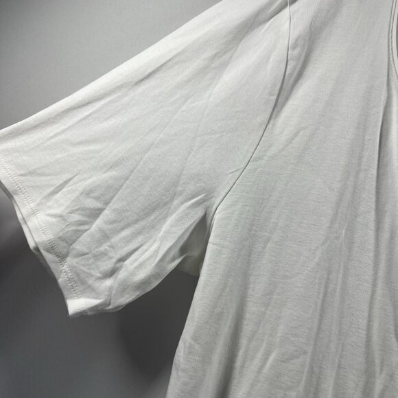 J Jill Perfect Pima Top Size 3X White V Neck Elbow Sleeve Pullover 100% Cotton - Picture 3 of 7